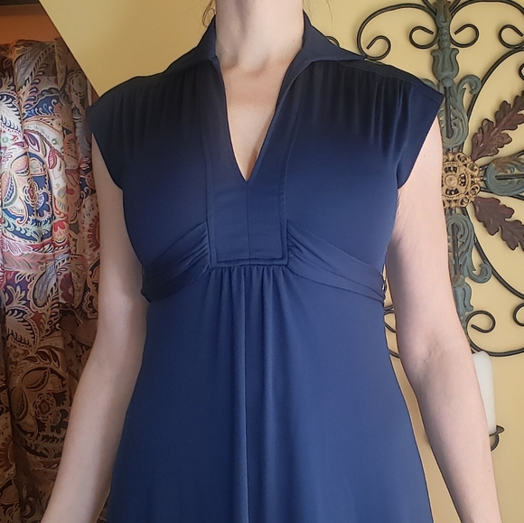 Vintage Navy Blue Dress, Sz S - Picture 6 of 11